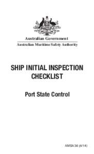 Australian Government  Australian Maritime Safety Authority Ship INITIAL Inspection CHECKLIST