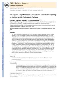 NIH Public Access Author Manuscript J Mol Biol. Author manuscript; available in PMC 2009 October 28. NIH-PA Author Manuscript