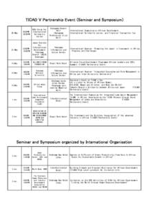 TICAD V Partnership Event (Seminar and Symposium) 1830PM2030PM NGO Forum for International Solidarity