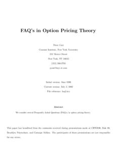 Finance / Economics / Black–Scholes / Risk-neutral measure / Binomial options pricing model / Moneyness / Put–call parity / Volatility / Futures contract / Financial economics / Mathematical finance / Options