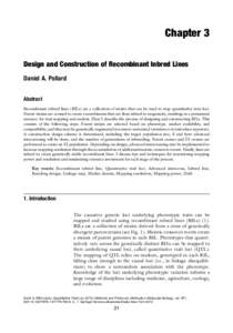 Chapter 3 Design and Construction of Recombinant Inbred Lines Daniel A. Pollard