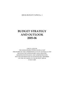 Budget Paper 1 - Preliminaries