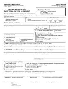 DEPARTMENT OF HEALTH SERVICES Division of Health Care Access and Accountability F[removed]STATE OF WISCONSIN Completion of this form is mandatory