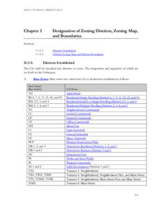 MESA ZONING ORDINANCE  Chapter 3 Designation of Zoning Districts, Zoning Map, and Boundaries