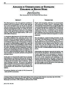 268  A DVANCES IN UNDERSTANDING OF ENZYMATIC UNHAIRING OF BOVINE HIDES by