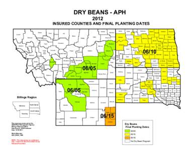 DRY BEANS - APH 2012 INSURED COUNTIES AND FINAL PLANTING DATES Glacier