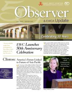 Observer & EWCA Update FA L L[removed]W I N T E R[removed]Celebrating 50 Years