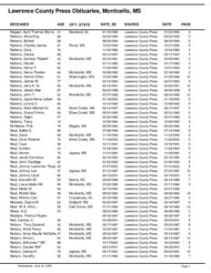 New Hebron /  Mississippi / Geography of the United States / Kansas / Lawrence / County Press / Newsome