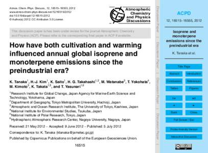 Atmospheric Chemistry and Physics Discussions  |