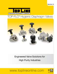 Section G  TOP-FLO® Hygienic Diaphragm Valves Engineered Valve Solutions for High Purity Industries