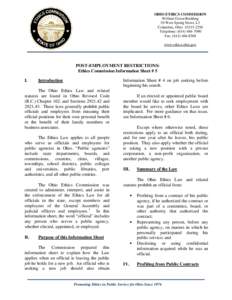 OHIO ETHICS COMMISSION William Green Building 30 West Spring Street, L3 Columbus, Ohio[removed]Telephone: ([removed]Fax: ([removed]