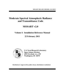 MOSART-NRL-DOC-IRM-001-v2Moderate Spectral Atmospheric Radiance and Transmittance Code MOSART v2.0 Volume I: Installation Reference Manual