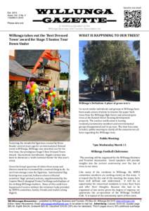 Est[removed]Issue: Vol. 3 No. 2 1 MARCH 2015 Please take one  WILLUNGA