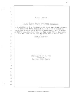 PUBLIC HEARING  SOUTH DAKOTA PUBLIC UTILITIES COMMISSION In the Matter of the Application by Otter Tail Power Company on Behalf of Seven Regional Utilities for a Permit to Construct 5.45 Miles of 230-kV Transmission Line