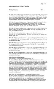 Page 1 of 5 Regular Beavercreek Trustee’s Meeting Monday, March 3,  2014