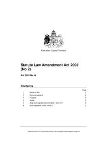 Australian Capital Territory  Statute Law Amendment Act 2002