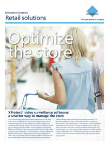 Milestone Systems  Retail solutions Optimize the store