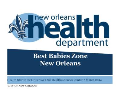 Best Babies Zone New Orleans Health Start New Orleans & LSU Health Sciences Center » March 2014 National Partners  Funded by WK Kellogg Foundation