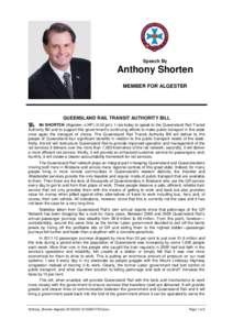 Hansard, 30 AprilSpeech By Anthony Shorten MEMBER FOR ALGESTER