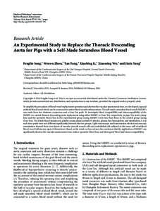 An Experimental Study to Replace the Thoracic Descending Aorta for Pigs with a Self-Made Sutureless Blood Vessel