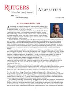  NEWSLETTER  September 2008 ALLAN AXELROD, 1922 – 2008  A