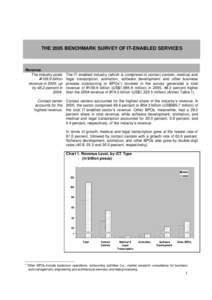 THE 2005 BENCHMARK SURVEY OF IT-ENABLED SERVICES  Revenue The industry posts P109.9 billion revenue in 2005, up