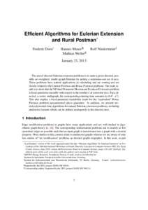 Route inspection problem / Multigraph / Graph / Line graph / Degree / Directed graph / Clique / Shortest path problem / BEST theorem / Graph theory / NP-complete problems / Eulerian path