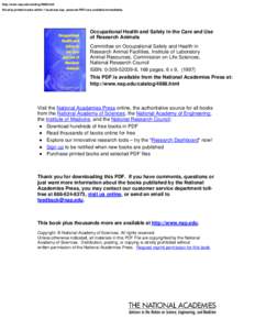 Biology / Animal testing / Animal rights / Environmental social science / Occupational safety and health / Safety engineering / Institutional Animal Care and Use Committee / Institute of Medicine / Linda Rosenstock / Science / Scientific method / National Institutes of Health