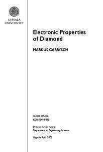 Electronic Properties of Diamond Markus Gabrysch