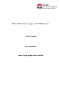 Minutes of the Hunter New England Local Health District Board  Fifteenth Meeting 24th October 2012