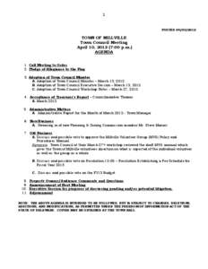 1  POSTED[removed]TOWN OF MILLVILLE Town Council Meeting