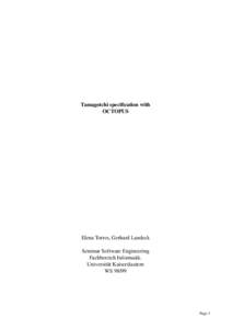 Tamagotchi specification with OCTOPUS Elena Torres, Gerhard Landeck Seminar Software Engineering Fachbereich Informatik.