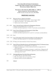 COLUMBIA RIVER GORGE COMMISSION URBAN AREA BOUNDARIES LEGAL DESCRIPTION TECHNICAL GROUP MEETING THURSDAY, OCTOBER 23, 2014; 9:00 AM – 3:00 PM PORT OF SKAMANIA, TICHENOR BUILDING 40 SW Cascade Avenue, Stevenson, WA 9864