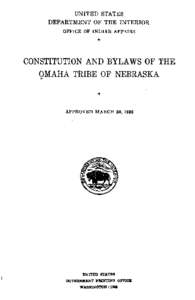 Constitution and Bylaws of the Omaha Tribe of Nebraska