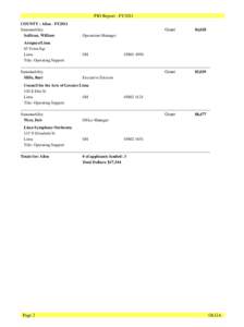 PIO Report - FY2011 COUNTY : Allen - FY2011 Sustainability Sullivan, William  Grant