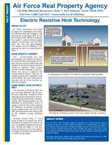 FACT SHEET  Air Force Real Property Agency 143 Billy Mitchell Boulevard, Suite 1, San Antonio, Texas[removed]Toll Free[removed] • www.safie.hq.af.mil/afrpaw.safie.hq.af.mil/afrp