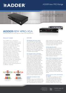 ADDERView PRO Range  KVMA switch to share Video and