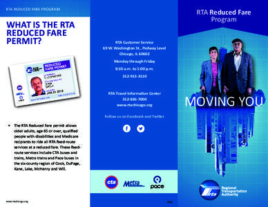 RTA REDUCED FARE PROGRAM  WHAT IS THE RTA REDUCED FARE PERMIT?