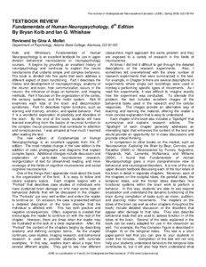 The Journal of Undergraduate Neuroscience Education (JUNE), Spring 2008, 6(2):R3-R4  TEXTBOOK REVIEW