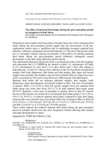 The effect of maternal feed intake during the peri-conception period on myogenesis in fetal sheep