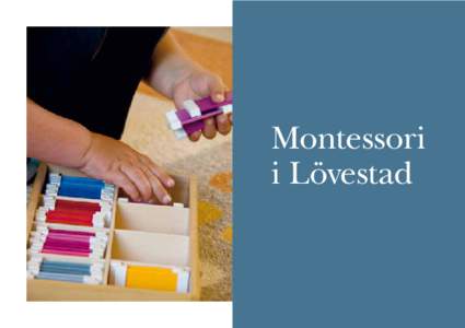 Montessori i Lövestad Vad är Montessori? Montessori är en pedagogik som sätter tilltro till barnens egen förmåga att lära sig. Den har fått