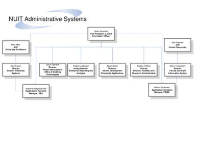 NUIT Administrative Systems Sean Reynolds Vice President & Chief Information Officer Pam Beemer AVP