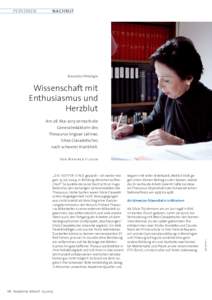 Wissenschaft mit Enthusiasmus und Herzblut (von Manfred Flieger)