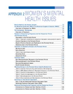 APPENDIX 2 WOMEN’S  MENTAL HEALTH ISSUES[removed]