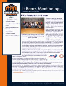 USA Football State Forum Youth football leaders from throughout the region came to Halas Hall for an exciting day of learning and idea sharing at USA Football’s Chicagoland Illinois State Leadership forum on March 6. U