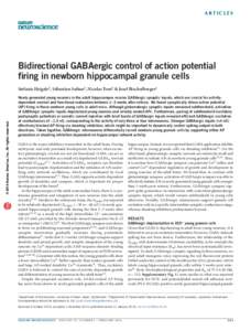 articles  Bidirectional GABAergic control of action potential firing in newborn hippocampal granule cells  npg