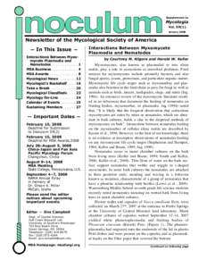 Supplement to  Mycologia VolNewsletter of the Mycological Society of America