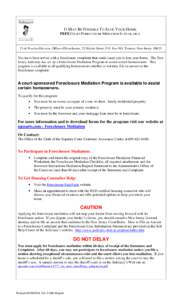 Notice - Foreclosure Mediation Available