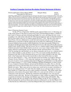 Battle of Cowpens / South Carolina in the American Revolution / Affidavit / Battle of Guilford Court House / Daniel Morgan / History of the Southern United States / Years in the United States / Southern United States / United States / Legal documents / Notary