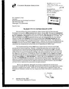 CANADIAN BANKERS ASSOCIATION  Box 348, Commerce Court West 199 Bay Street, 30‘“Floor Toronto, Ontario, Canada M5LlG2 www.cba.ca